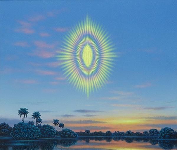 光環日落湖��畔