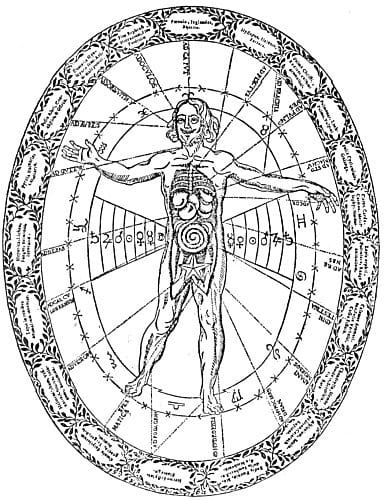 顯示人體與外部宇宙關係的圖表